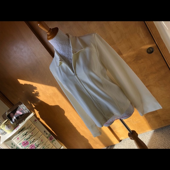 NWOT/ BOSTON PROPER Cream Zipper Jacket⭐️⭐️⭐️ - Picture 1 of 7